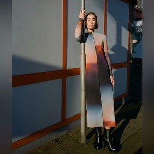 zara printed tulle dress size L